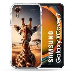 Coque Renforcée Pour Samsung Galaxy Xcover 7 Animal Girafe Savane