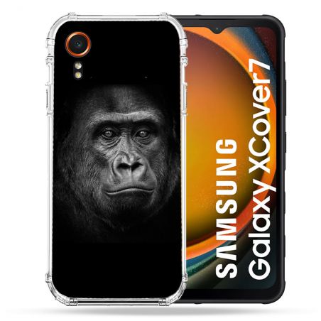 Coque Renforcée Pour Samsung Galaxy Xcover 7 Animal Gorille Noir
