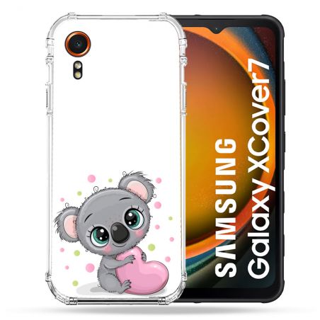 Coque Renforcée Pour Samsung Galaxy Xcover 7 Animal Koala Cœur