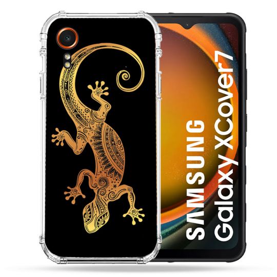 Coque Renforcée Pour Samsung Galaxy Xcover 7 Animal Lezard Noir
