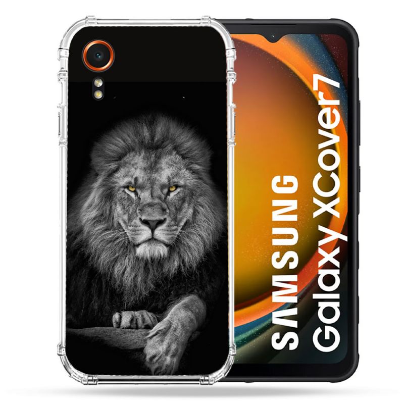Coque Renforcée Pour Samsung Galaxy Xcover 7 Animal Lion Majestueux