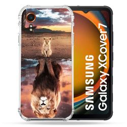 Coque Renforcée Pour Samsung Galaxy Xcover 7 Animal Lion Reflet