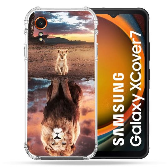 Coque Renforcée Pour Samsung Galaxy Xcover 7 Animal Lion Reflet