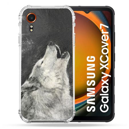 Coque Renforcée Pour Samsung Galaxy Xcover 7 Animal Loup Hurlement
