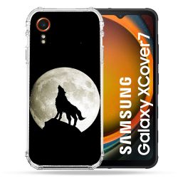 Coque Renforcée Pour Samsung Galaxy Xcover 7 Animal Loup Noir