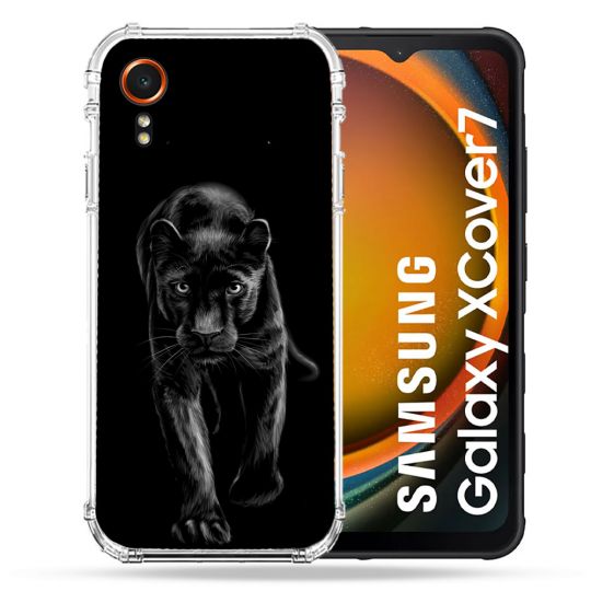 Coque Renforcée Pour Samsung Galaxy Xcover 7 Animal Panthère Noire