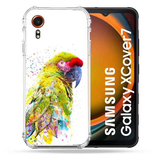 Coque Renforcée Pour Samsung Galaxy Xcover 7 Animal Perroquet Jaune