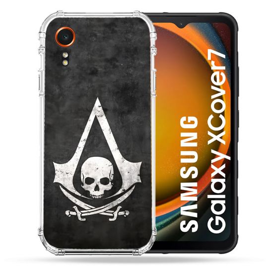 Coque Renforcée Pour Samsung Galaxy Xcover 7 Assassin Creed Tete Mort