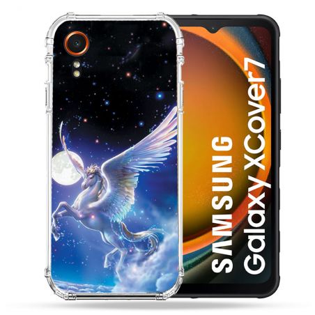 Coque Renforcée Pour Samsung Galaxy Xcover 7 Fantastique Licorne Céleste