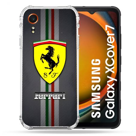 Coque Renforcée Pour Samsung Galaxy Xcover 7 Ferrari Carbone