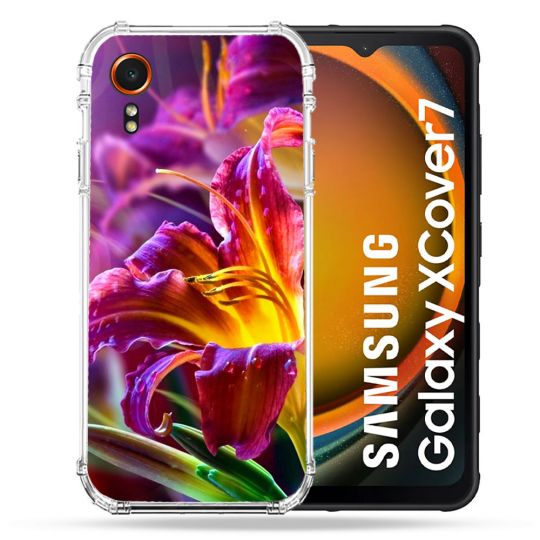Coque Renforcée Pour Samsung Galaxy Xcover 7 Fleur Lys Color