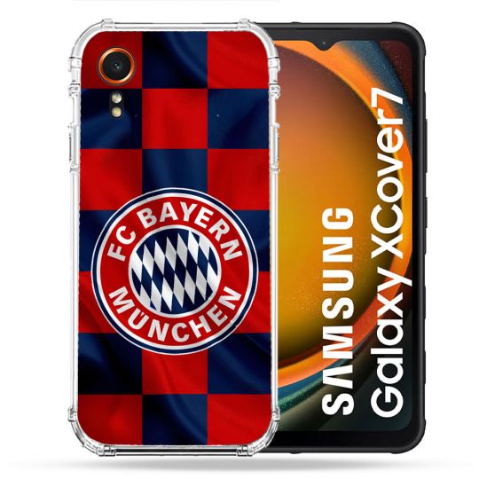 Coque Renforcée Pour Samsung Galaxy Xcover 7 Foot Bayern Munich Carreaux