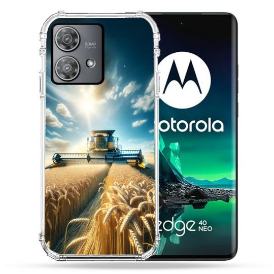 Coque Renforcée Pour Motorola Edge 40 Neo Agriculture Moissonneuse Blé