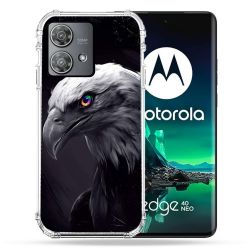 Coque Renforcée Pour Motorola Edge 40 Neo Animal Aigle Royal Noir