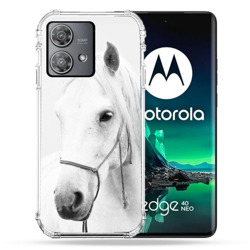 Coque Renforcée Pour Motorola Edge 40 Neo Animal Cheval Cristal