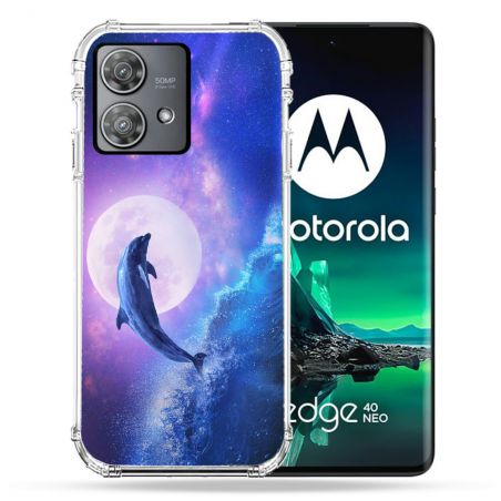 Coque Renforcée Pour Motorola Edge 40 Neo Animal Dauphin Vague