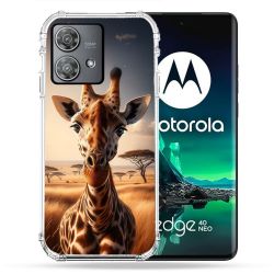Coque Renforcée Pour Motorola Edge 40 Neo Animal Girafe Savane