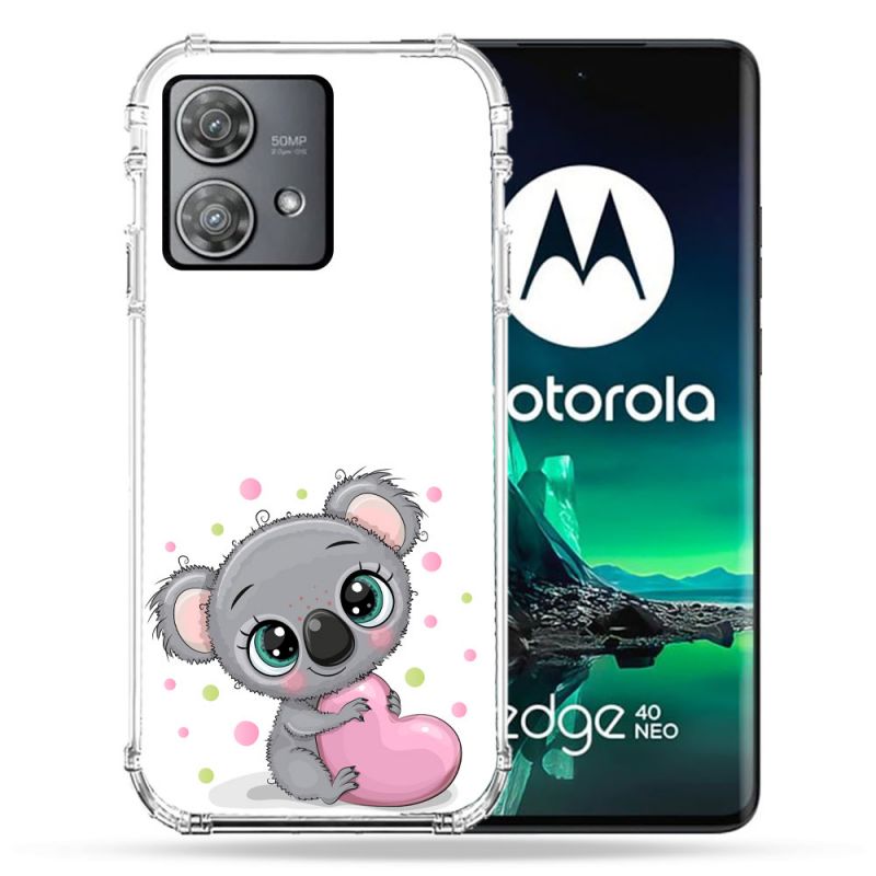 Coque Renforcée Pour Motorola Edge 40 Neo Animal Koala Cœur