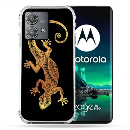 Coque Renforcée Pour Motorola Edge 40 Neo Animal Lezard Noir