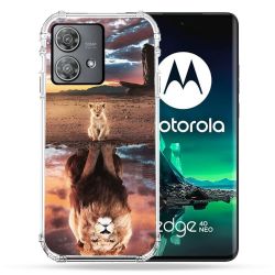 Coque Renforcée Pour Motorola Edge 40 Neo Animal Lion Reflet