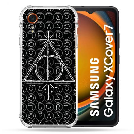 Coque Renforcée Pour Samsung Galaxy Xcover 7 Harry Potter Hollows Triangle Noir