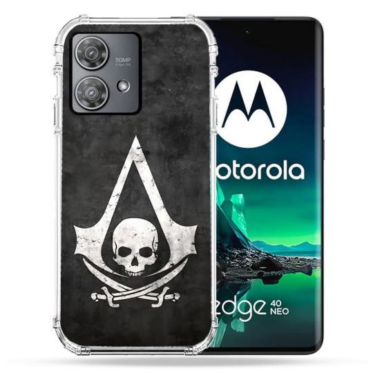 Coque Renforcée Pour Motorola Edge 40 Neo Assassin Creed Tete Mort
