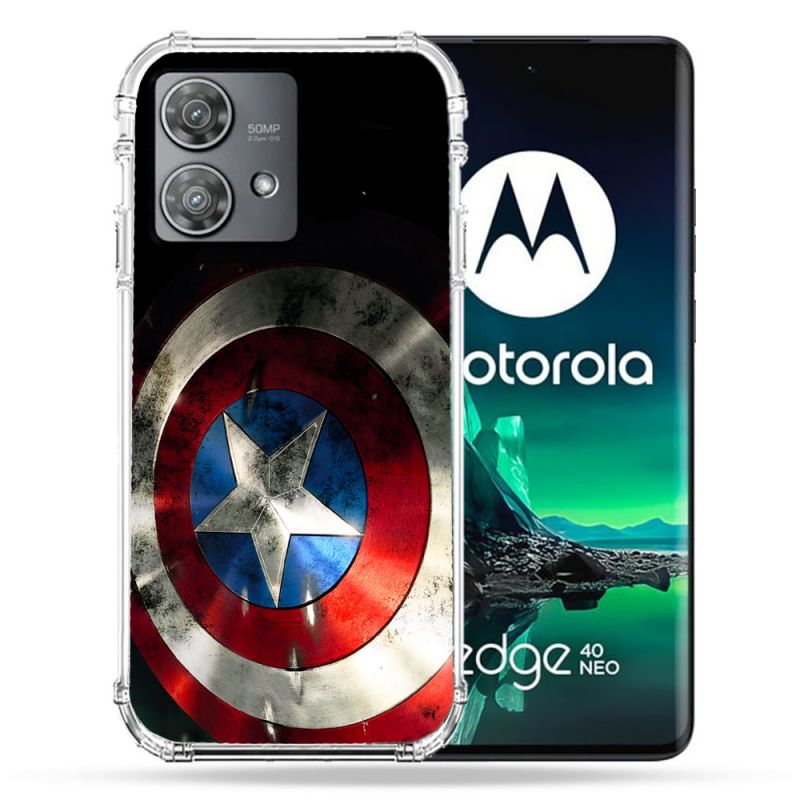 Coque Renforcée Pour Motorola Edge 40 Neo Captain America Bouclier