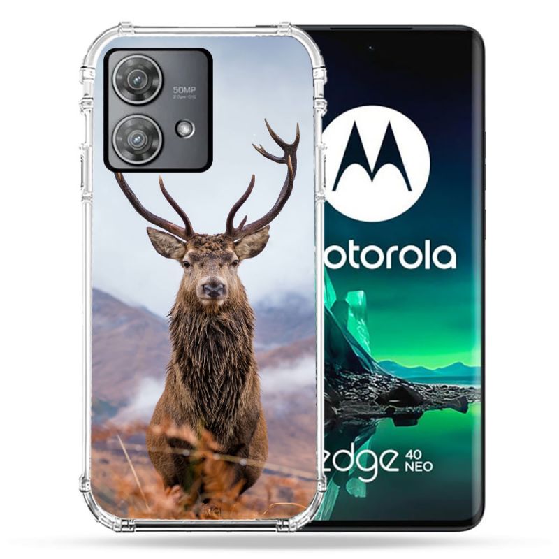 Coque Renforcée Pour Motorola Edge 40 Neo Chasse Chevreuil Montagne