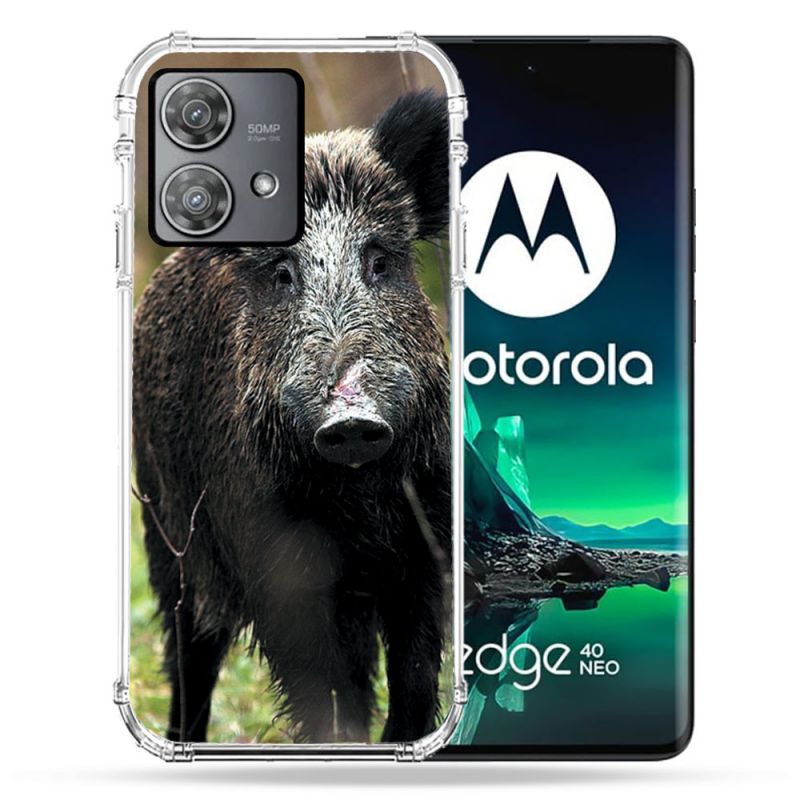 Coque Renforcée Pour Motorola Edge 40 Neo Chasse Sanglier bois