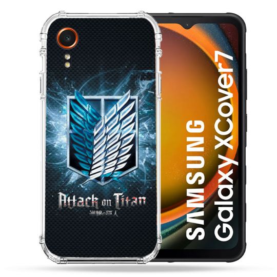 Coque Renforcée Pour Samsung Galaxy Xcover 7 Manga Attaque Titans Noir