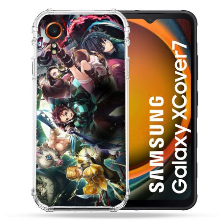 Coque Renforcée Pour Samsung Galaxy Xcover 7 Manga Demon Slayer Groupe