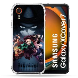 Coque Renforcée Pour Samsung Galaxy Xcover 7 Manga Demon Slayer Noir