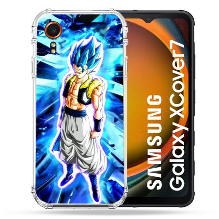 Coque Renforcée Pour Samsung Galaxy Xcover 7 Manga Dragon Ball Gogeta Lumiere