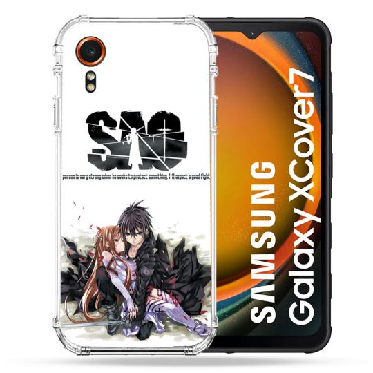 Coque Renforcée Pour Samsung Galaxy Xcover 7 Manga SAO sword Art Online Blanc