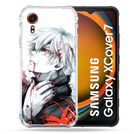 Coque Renforcée Pour Samsung Galaxy Xcover 7 Manga Tokyo Ghoul Kaneki Blanc
