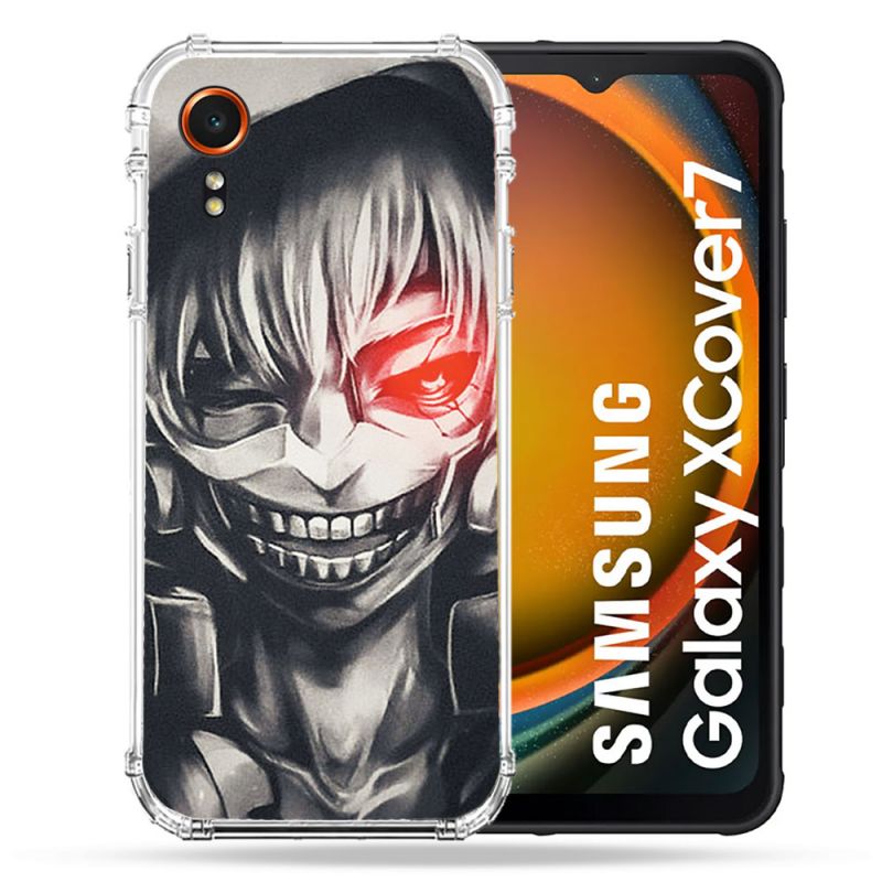 Coque Renforcée Pour Samsung Galaxy Xcover 7 Manga Tokyo Ghoul Kaneki Noir