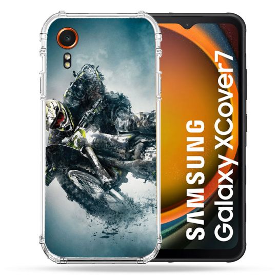 Coque Renforcée Pour Samsung Galaxy Xcover 7 Moto Cross Ombre