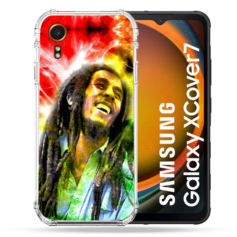 Coque Renforcée Pour Samsung Galaxy Xcover 7 Musique Bob Marley Color