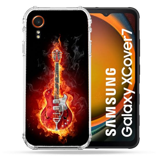 Coque Renforcée Pour Samsung Galaxy Xcover 7 Musique Guitare Electrique