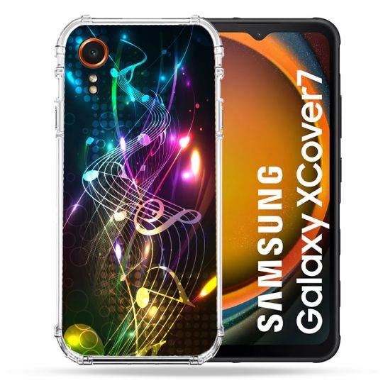 Coque Renforcée Pour Samsung Galaxy Xcover 7 Musique Partition Multicolore