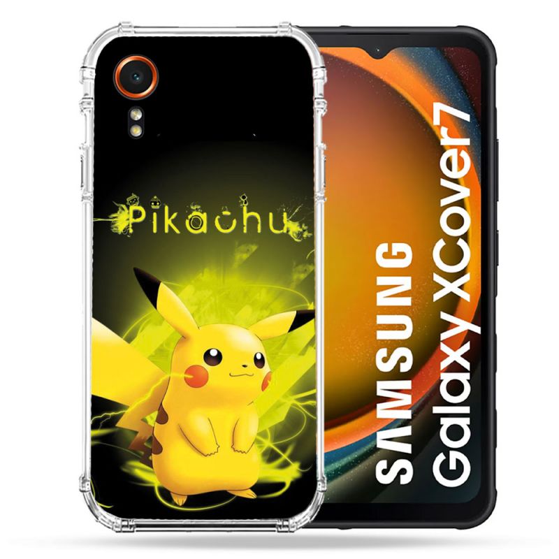 Coque Renforcée Pour Samsung Galaxy Xcover 7 Pokemon Pikachu Eclair