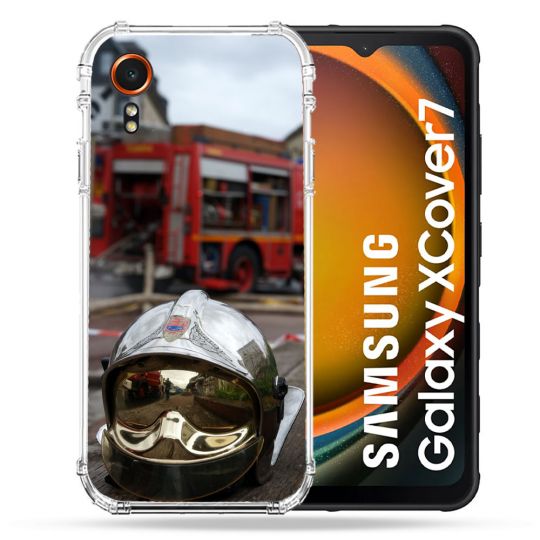 Coque Renforcée Pour Samsung Galaxy Xcover 7 Pompier Casque Camion