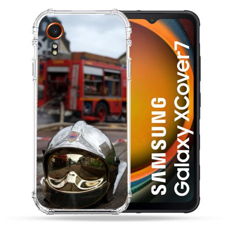 Coque Renforcée Pour Samsung Galaxy Xcover 7 Pompier Casque Camion