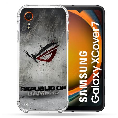 Coque Renforcée Pour Samsung Galaxy Xcover 7 ROG Gris