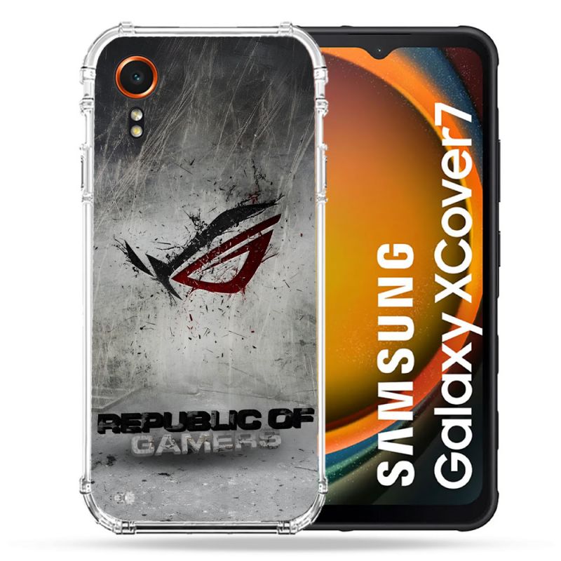 Coque Renforcée Pour Samsung Galaxy Xcover 7 ROG Gris