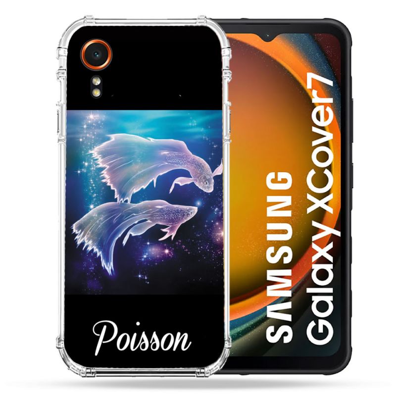 Coque Renforcée Pour Samsung Galaxy Xcover 7 Signe Zodiaque 2 Poisson