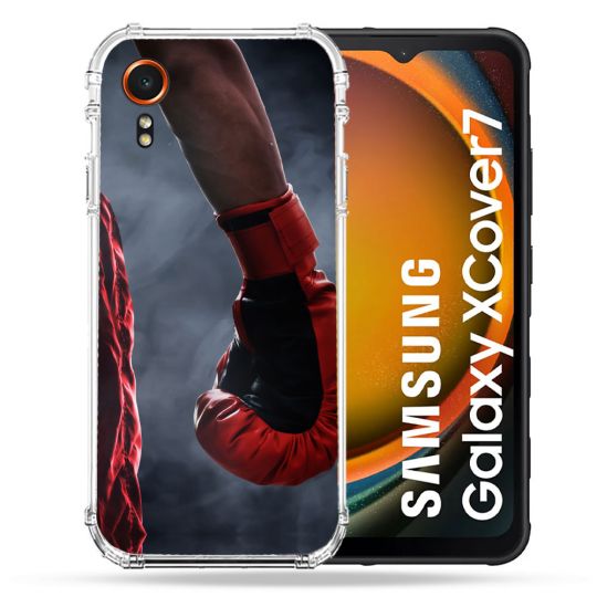 Coque Renforcée Pour Samsung Galaxy Xcover 7 Sport Boxe Gant Rouge