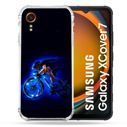 Coque Renforcée Pour Samsung Galaxy Xcover 7 Sport Cyclisme Bleu