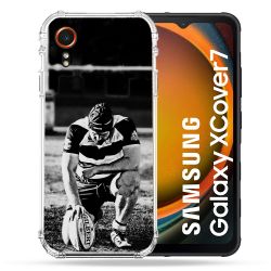 Coque Renforcée Pour Samsung Galaxy Xcover 7 Sport Rugby Noir Blanc