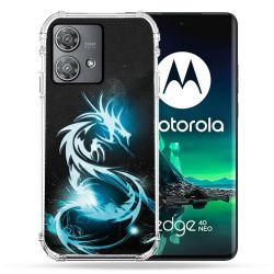Coque Renforcée Pour Motorola Edge 40 Neo Fantastique Dragon Bleu